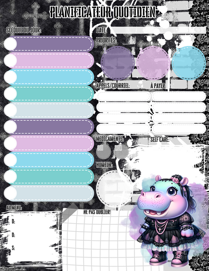 Planificateur Quotidien - Hippo Goth