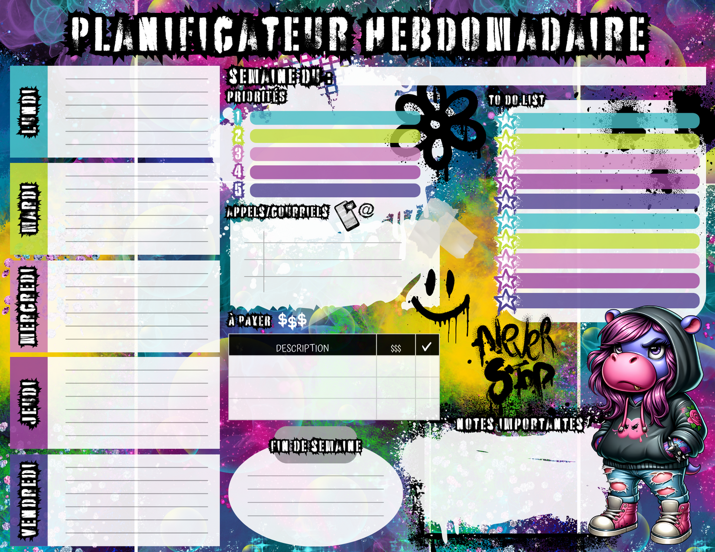 Planificateur Hebdomadaire - Hippo